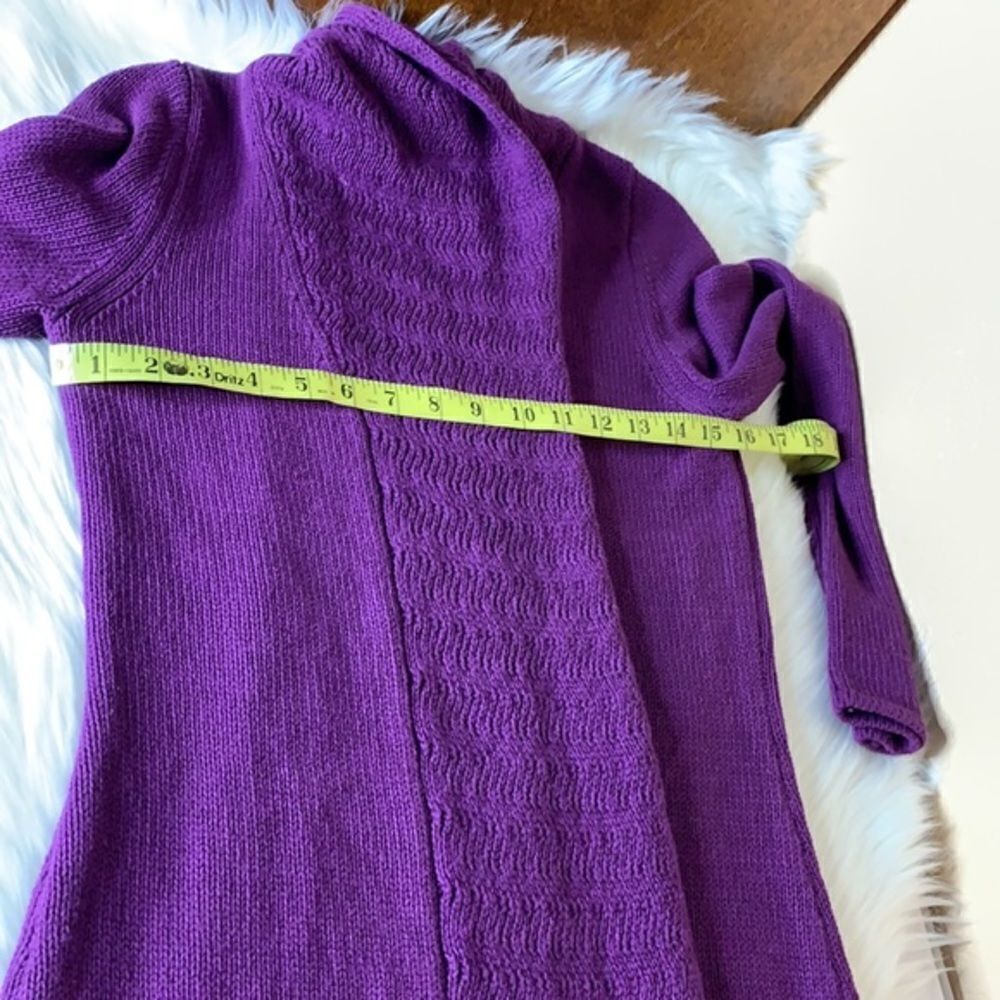 Leo & Nicole Purple Open Front Knit Cardigan Size Small - Picture 8 of 8